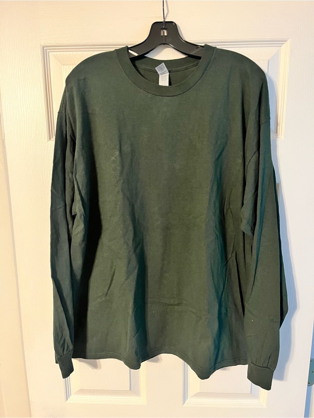 Gildan Dark Green Long Sleeve Crewneck Shirt